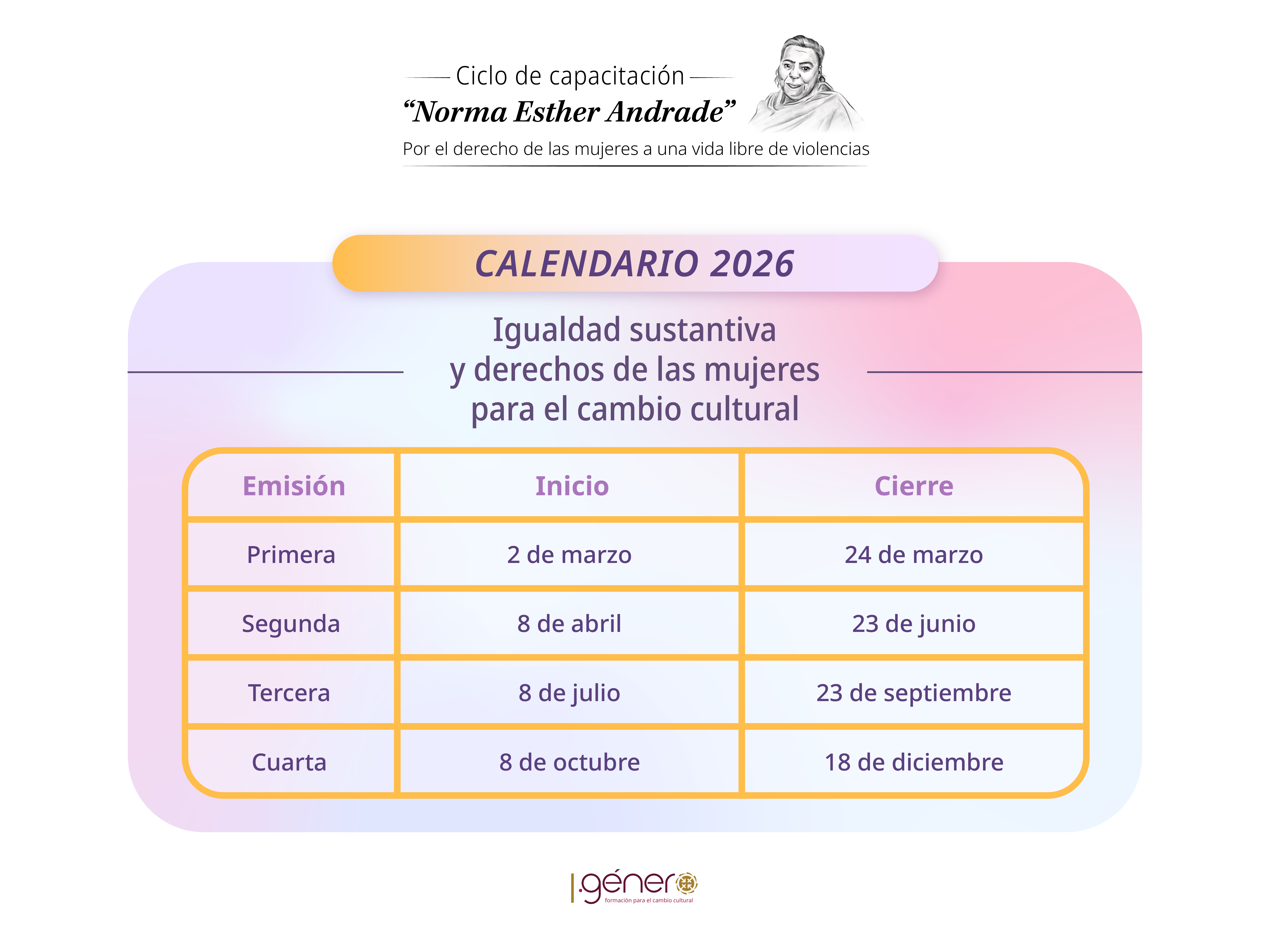 Calendario PJPEG 2026